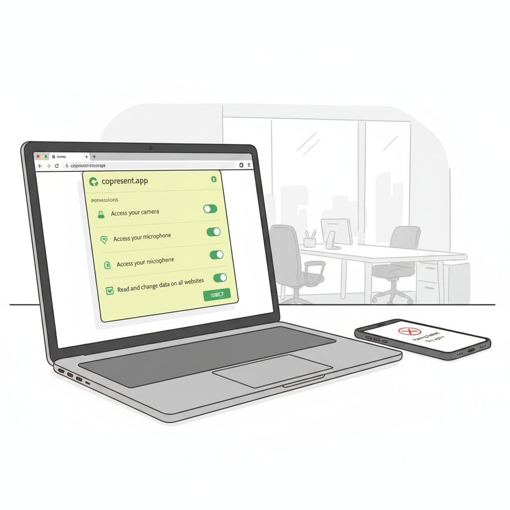 Troubleshooting Google Slides remote connection issues: extension permissions and network settings.